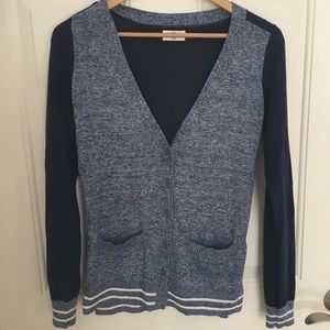 Blue cardigan style sweater